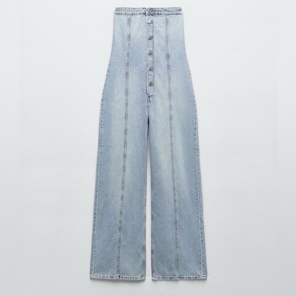 zara denim jumpsuit